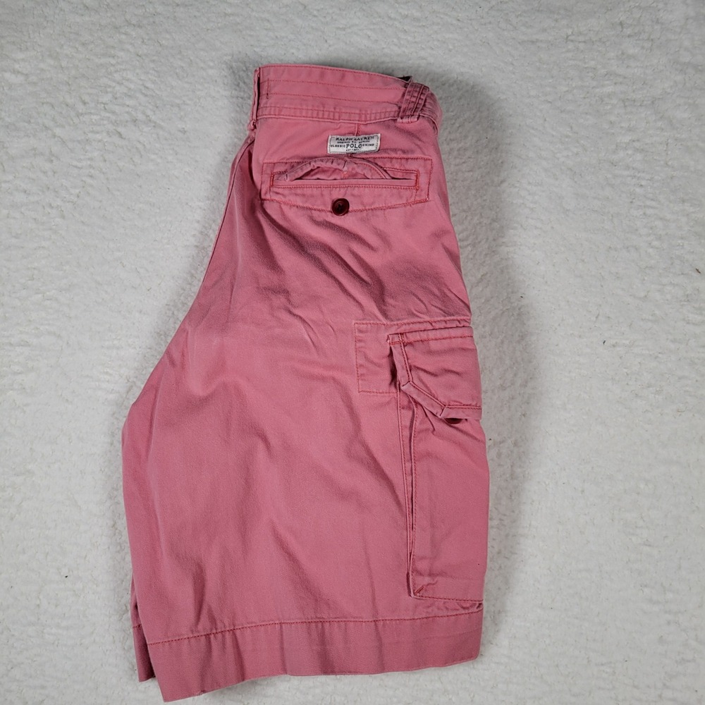 Polo Ralph Lauren Cargo Shorts Mens 32 Pink Multi Pocket Workwear Utility Cotton